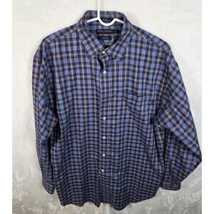 Daniel Cremieux Men's Large Blue Plaid Button Down Shirt‎